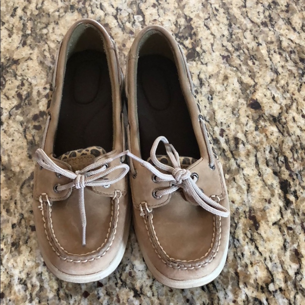 Speedy topsider leopard inset